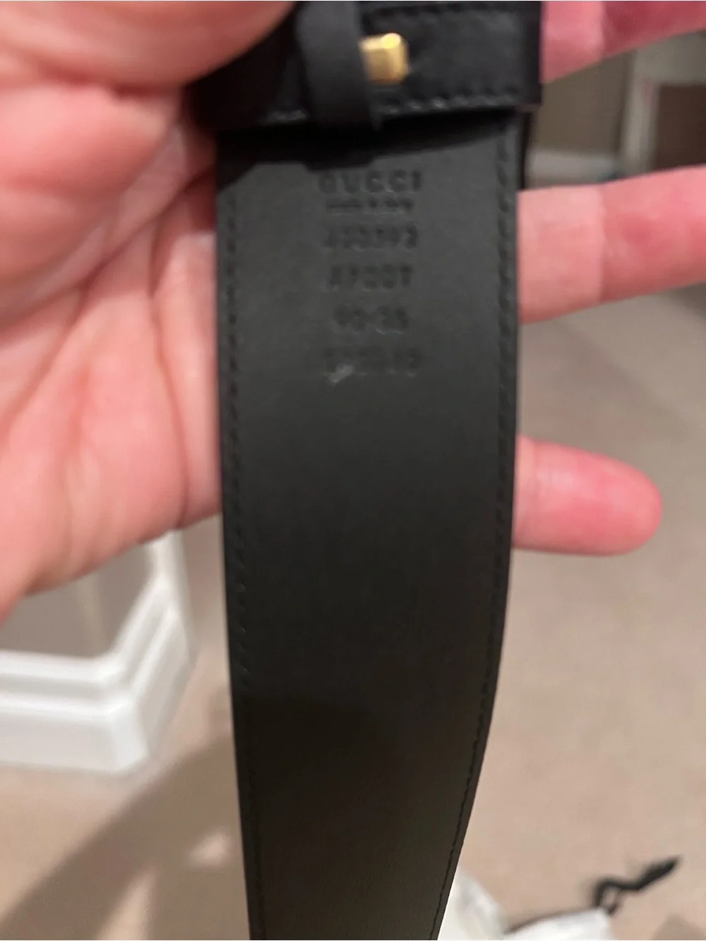 Gucci Black Leather Belt with Gold Double G Buckle
